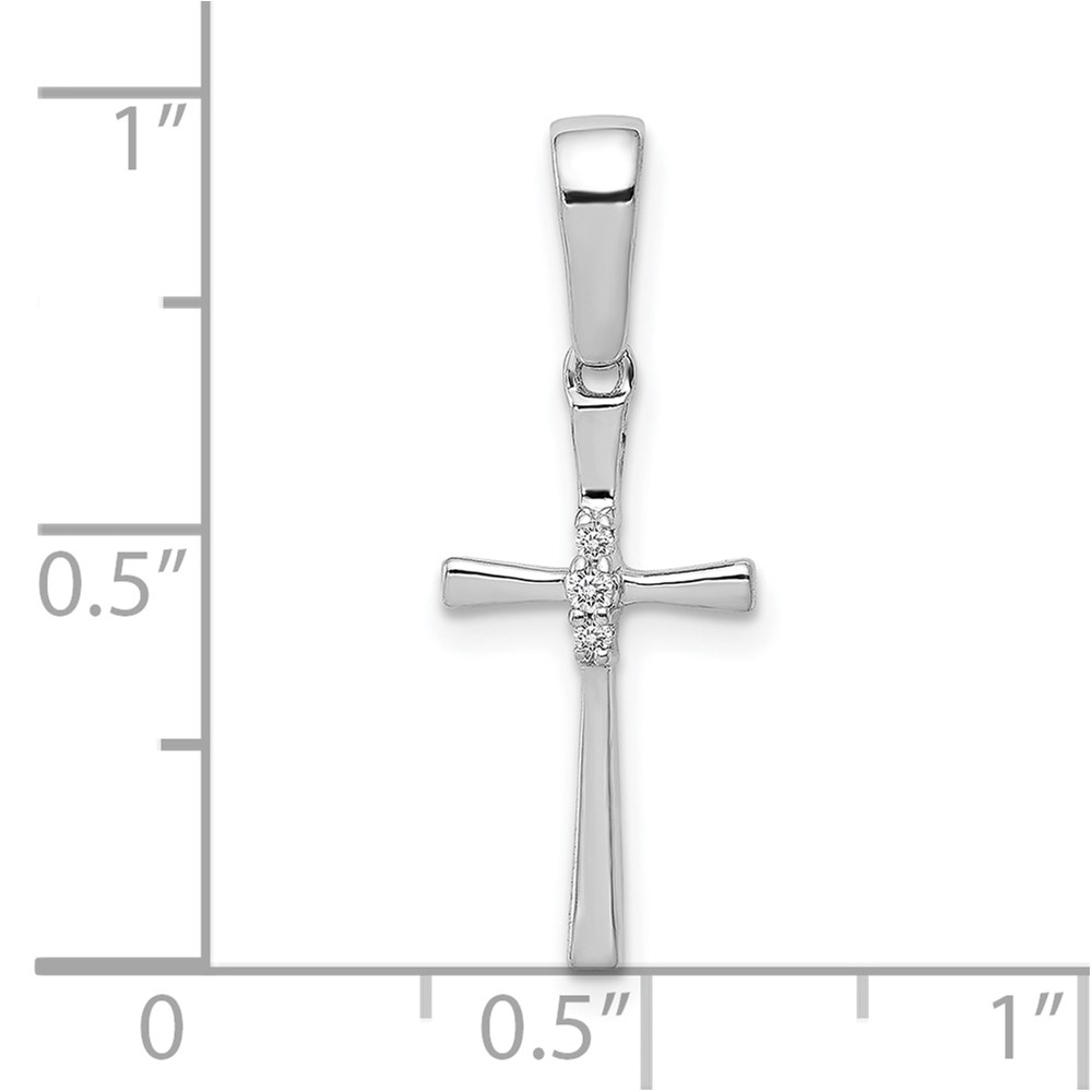 10K White Gold .02ct. Diamond Cross Pendant (PM5007-002-1WA)
