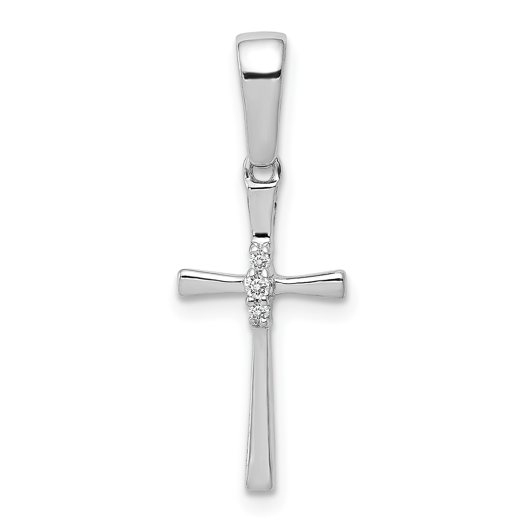 10K White Gold .02ct. Diamond Cross Pendant (PM5007-002-1WA)