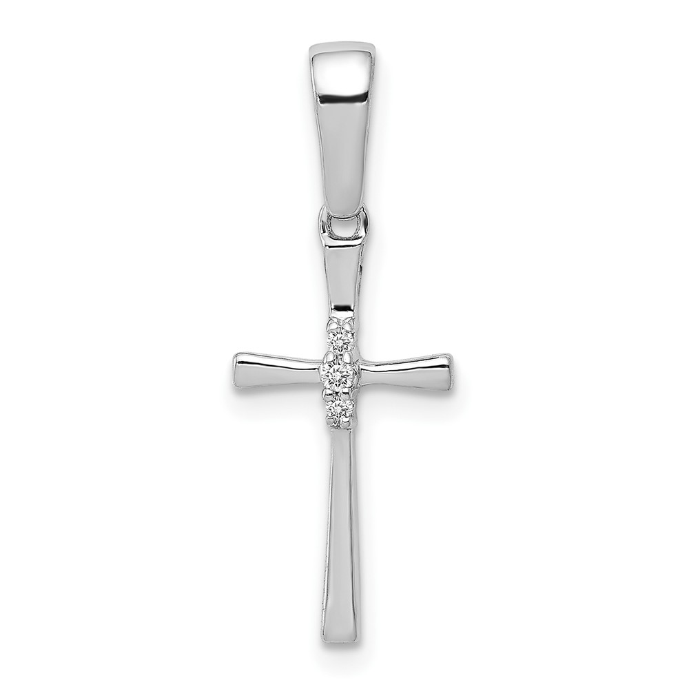 10K White Gold .02ct. Diamond Cross Pendant (PM5007-002-1WA)
