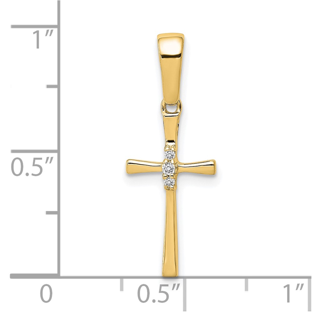 10K .02ct. Diamond Cross Pendant (PM5007-002-1YA)
