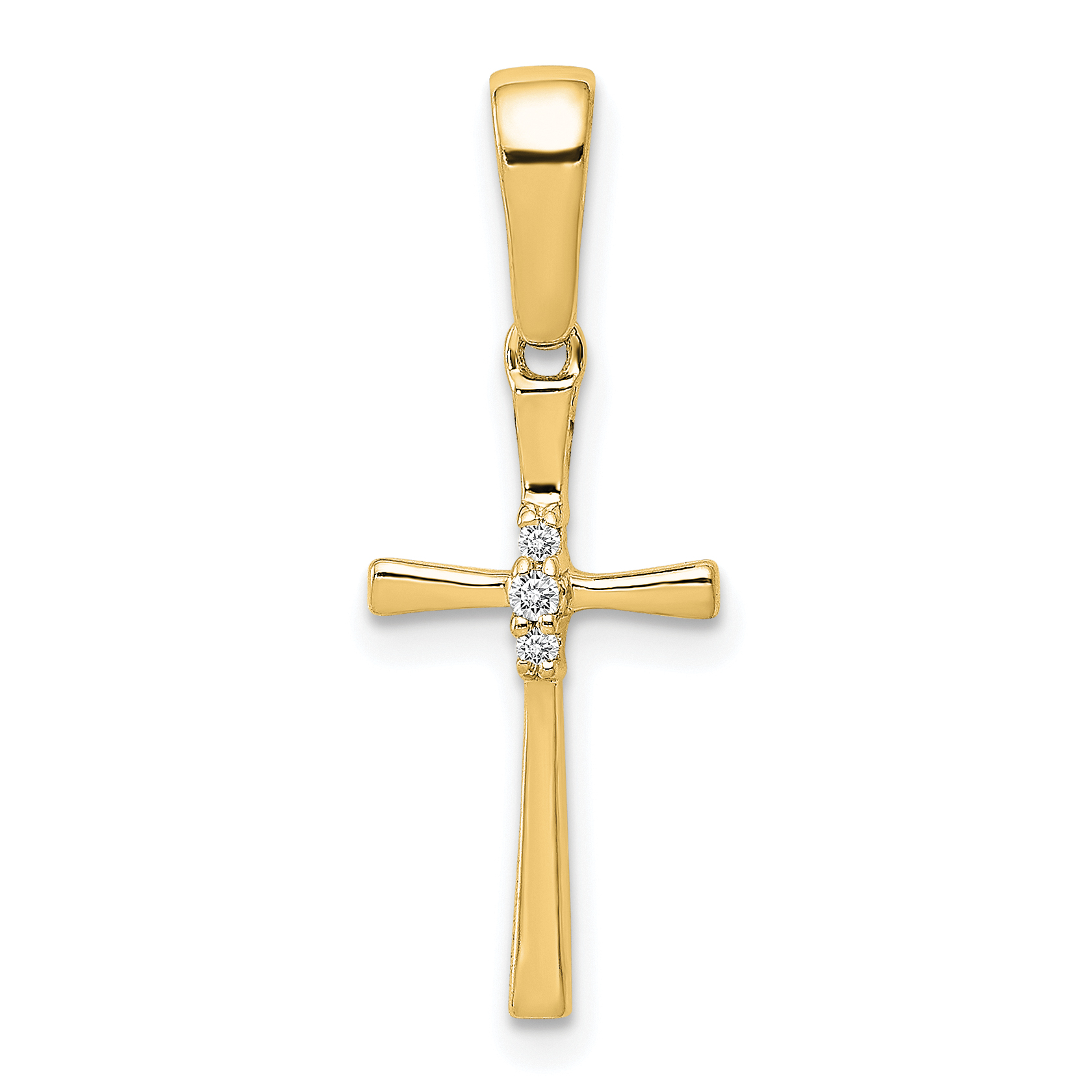 10K .02ct. Diamond Cross Pendant (PM5007-002-1YA)