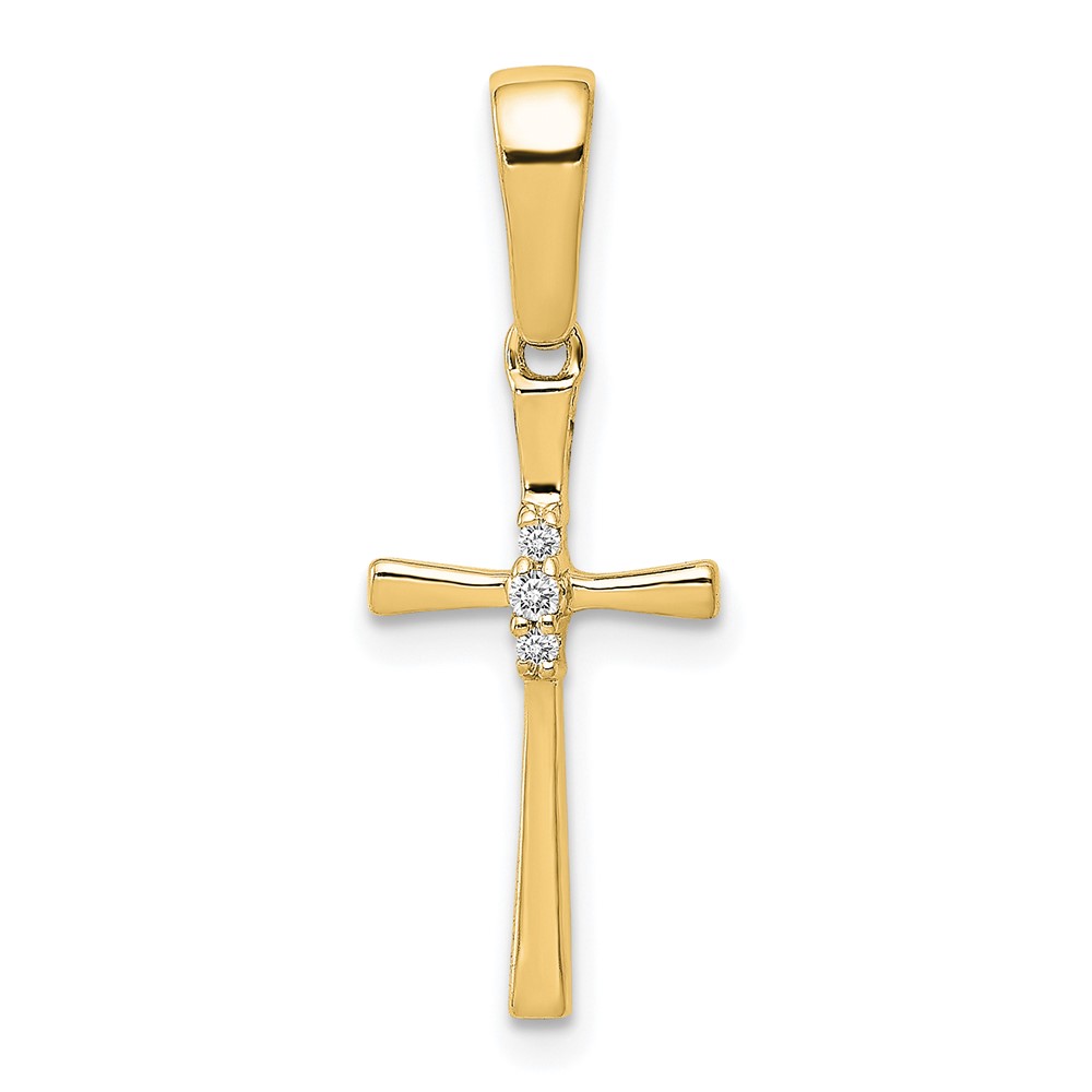 10K .02ct. Diamond Cross Pendant (PM5007-002-1YA)