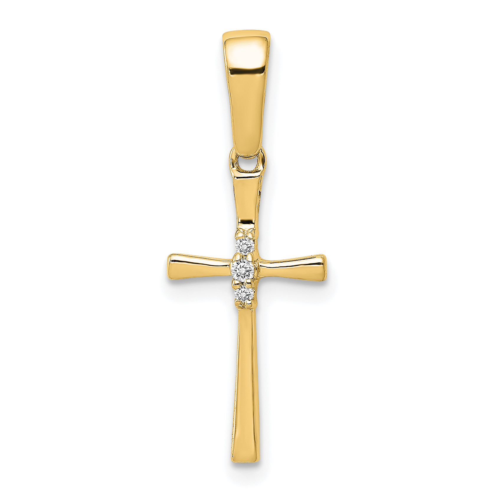 14K .02ct. Diamond Cross Pendant (PM5007-002-YA)