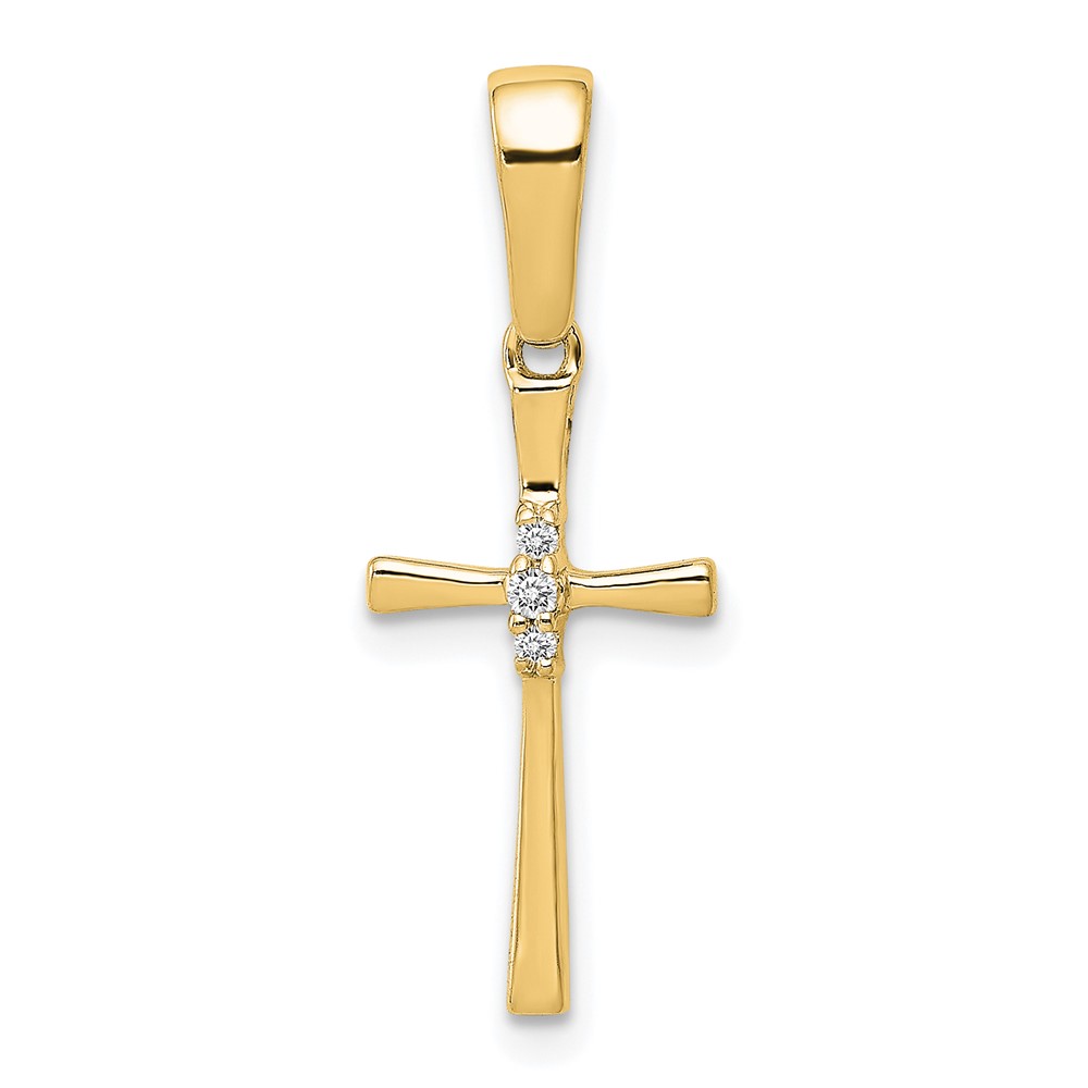 14K .02ct. Diamond Cross Pendant (PM5007-002-YA)