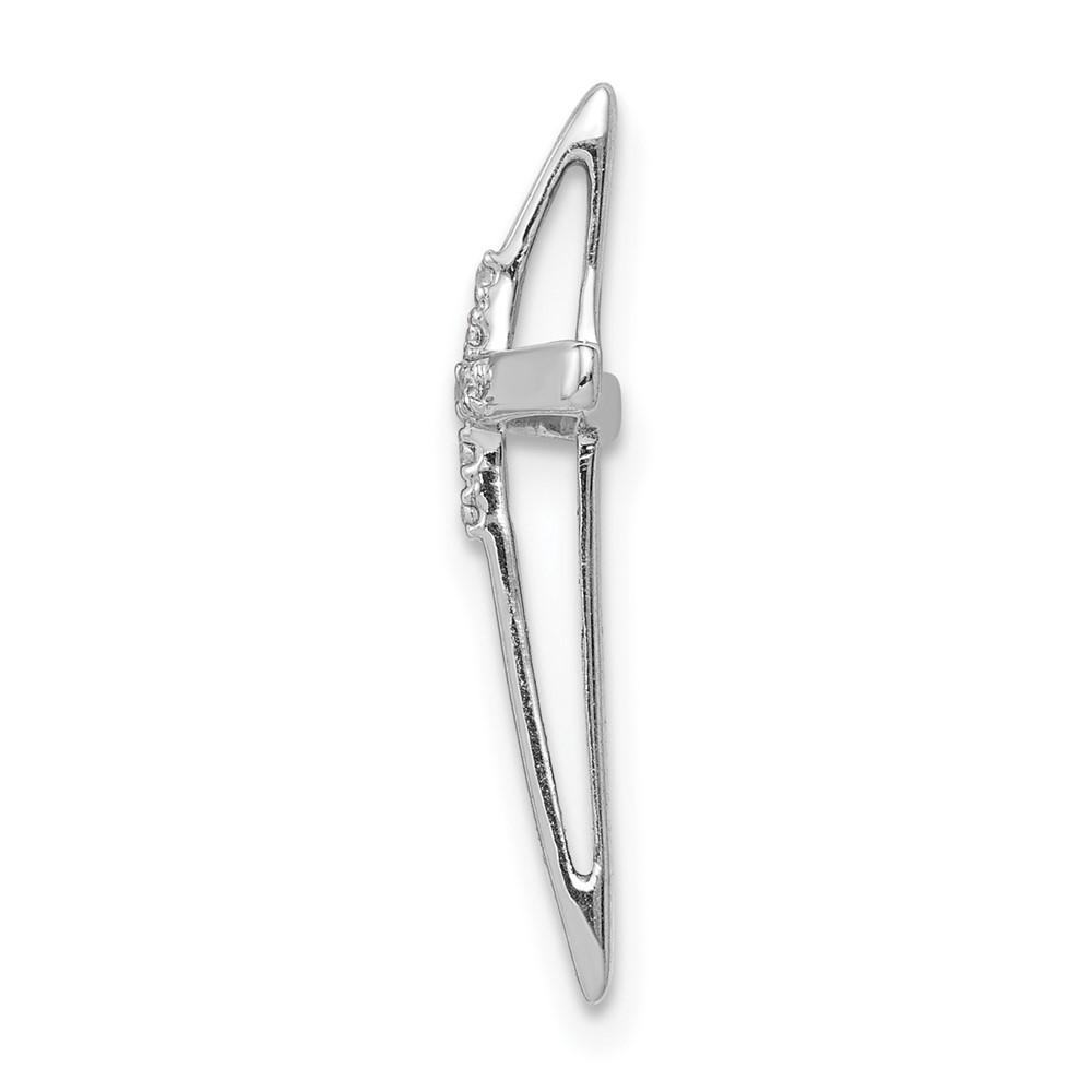 10K White Gold .03ct. Diamond Cross Chain Slide (PM5009-003-1WA)