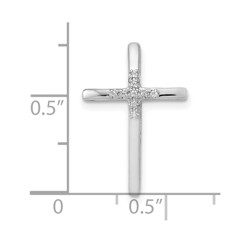 10K White Gold .03ct. Diamond Cross Chain Slide (PM5009-003-1WA)