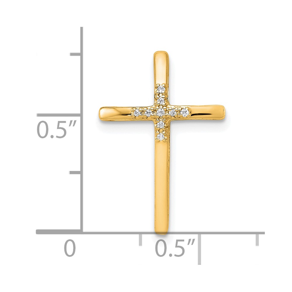 10K .03ct. Diamond Cross Chain Slide (PM5009-003-1YA)