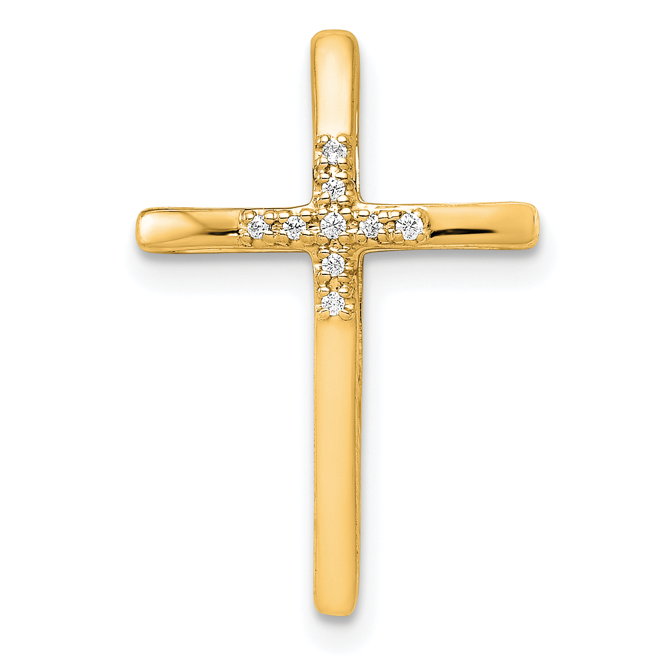 10K .03ct. Diamond Cross Chain Slide (PM5009-003-1YA)