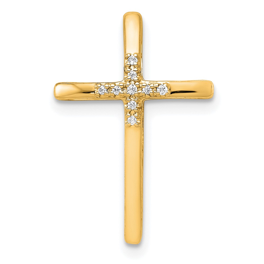 10K .03ct. Diamond Cross Chain Slide (PM5009-003-1YA)
