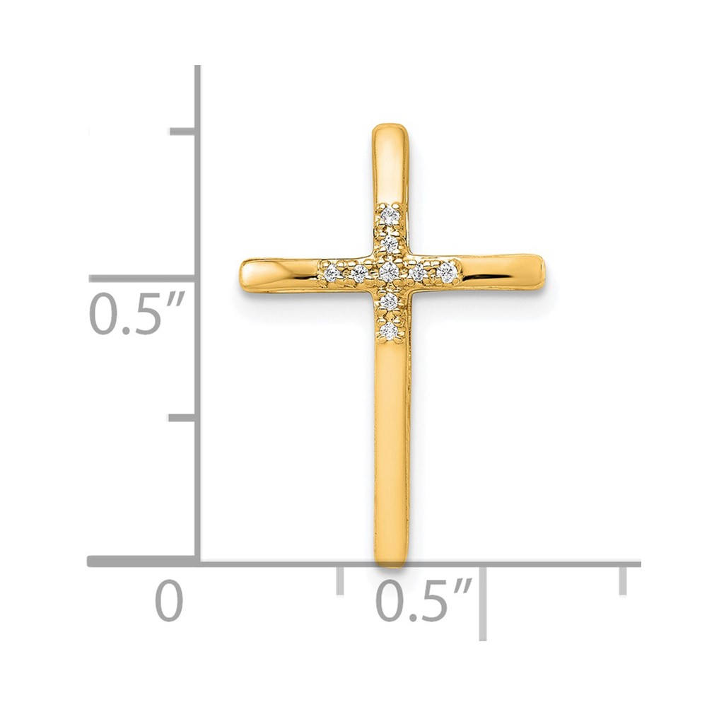 14k .03ct. Diamond Cross Chain Slide (PM5009-003-YA)