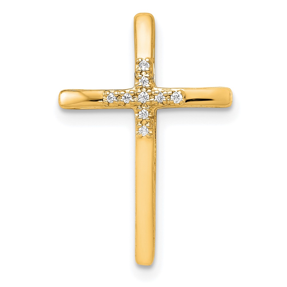 14k .03ct. Diamond Cross Chain Slide (PM5009-003-YA)