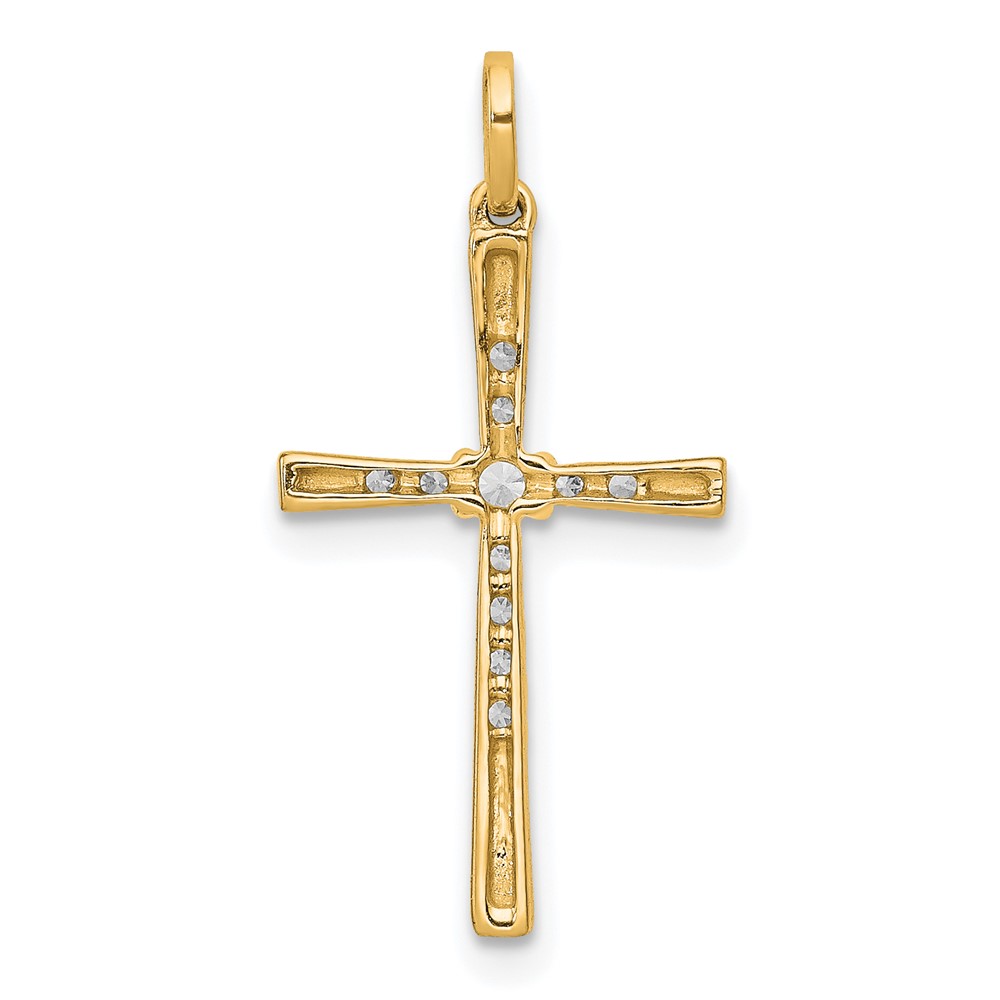 10K 1/10ct. Diamond Cross Pendant (PM5010-010-1YA)