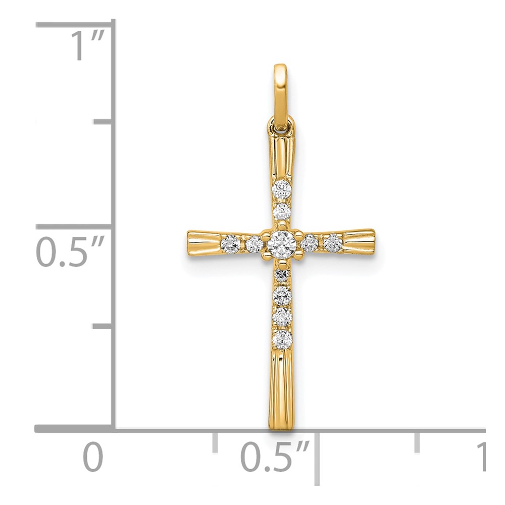 10K 1/10ct. Diamond Cross Pendant (PM5010-010-1YA)