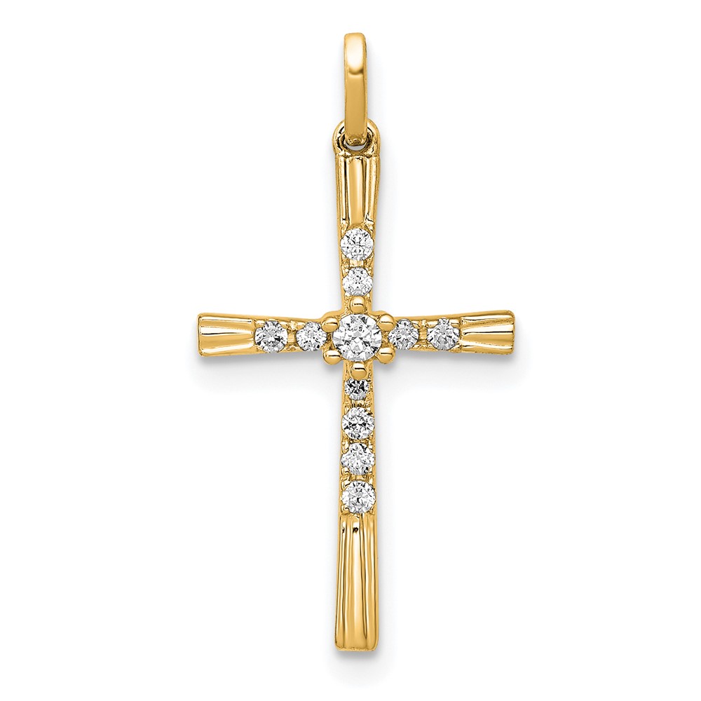 10K 1/10ct. Diamond Cross Pendant (PM5010-010-1YA)