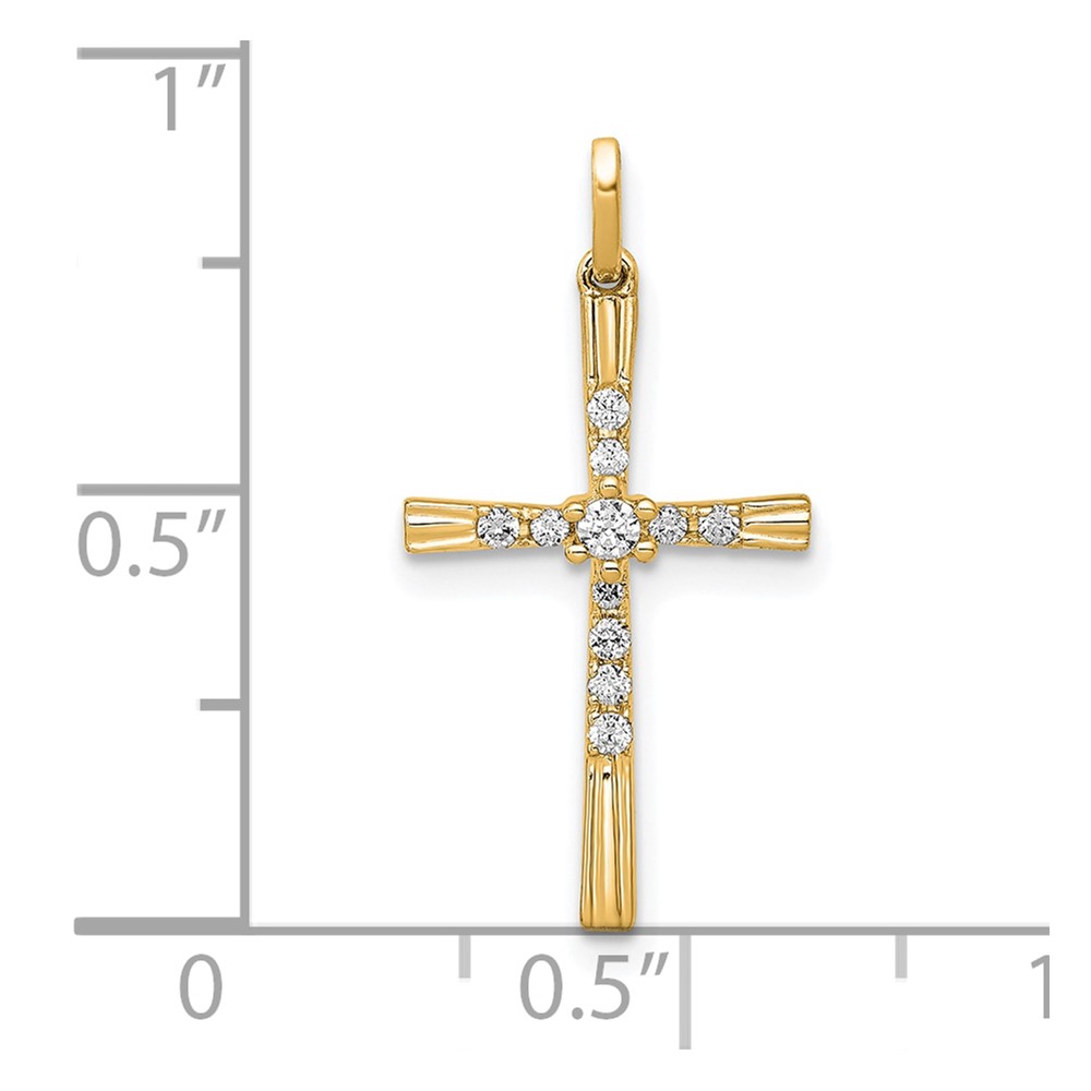 14k 1/10ct. Diamond Cross Pendant (PM5010-010-YA)