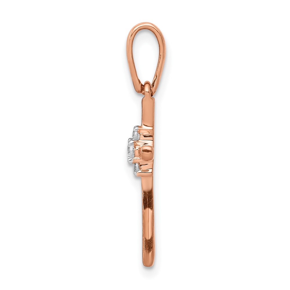 14k Rose Gold .03ct. Diamond Cross Pendant (PM5011-003-RA)