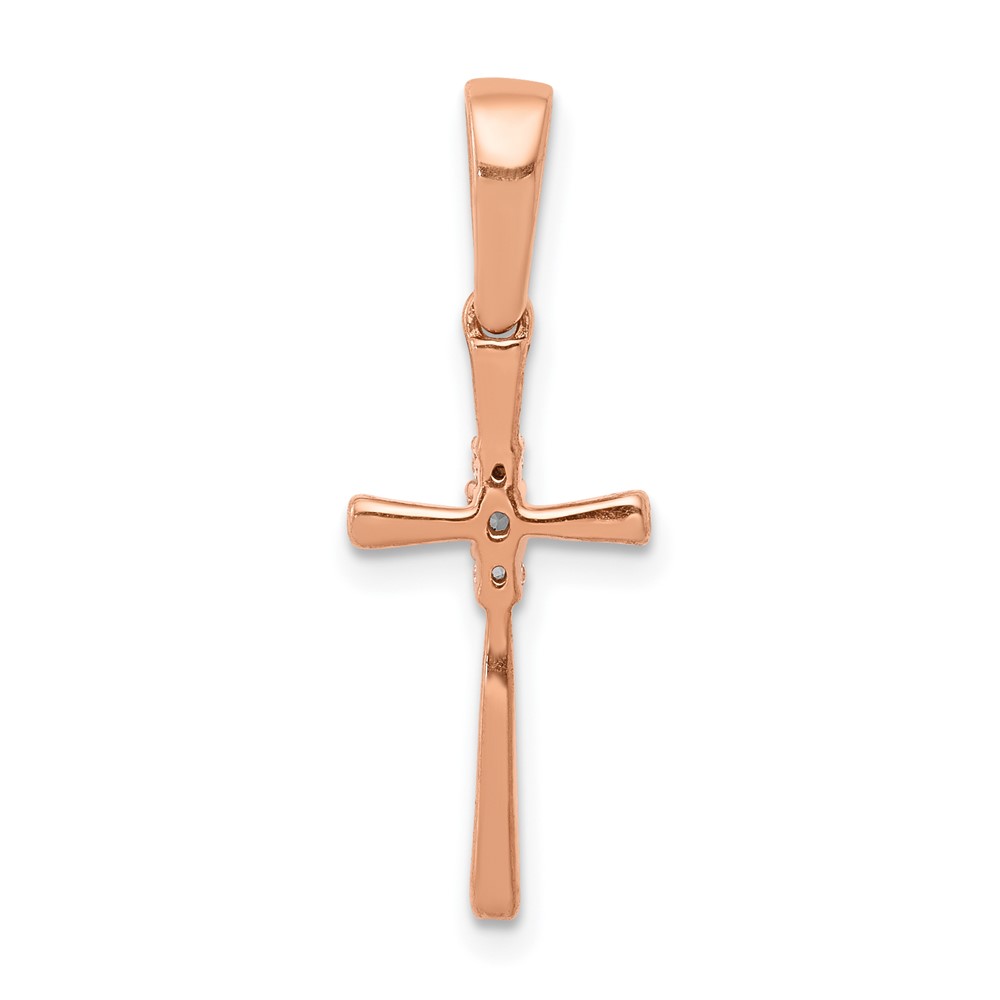 14k Rose Gold .03ct. Diamond Cross Pendant (PM5011-003-RA)