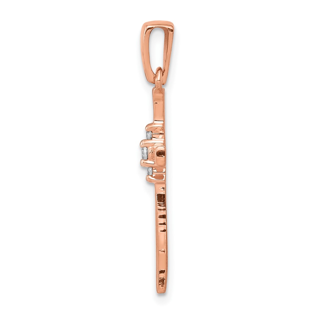 14k Rose Gold 1/20ct. Diamond Cross Pendant (PM5011-006-RA)