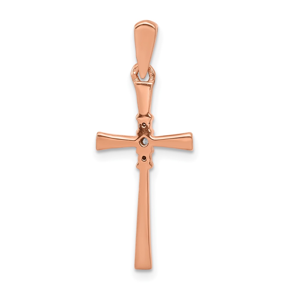 14k Rose Gold 1/20ct. Diamond Cross Pendant (PM5011-006-RA)