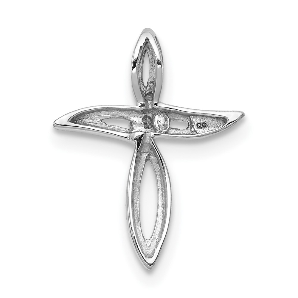 10K White Gold AA Diamond Cross Pendant (PM5012-002-1WA)