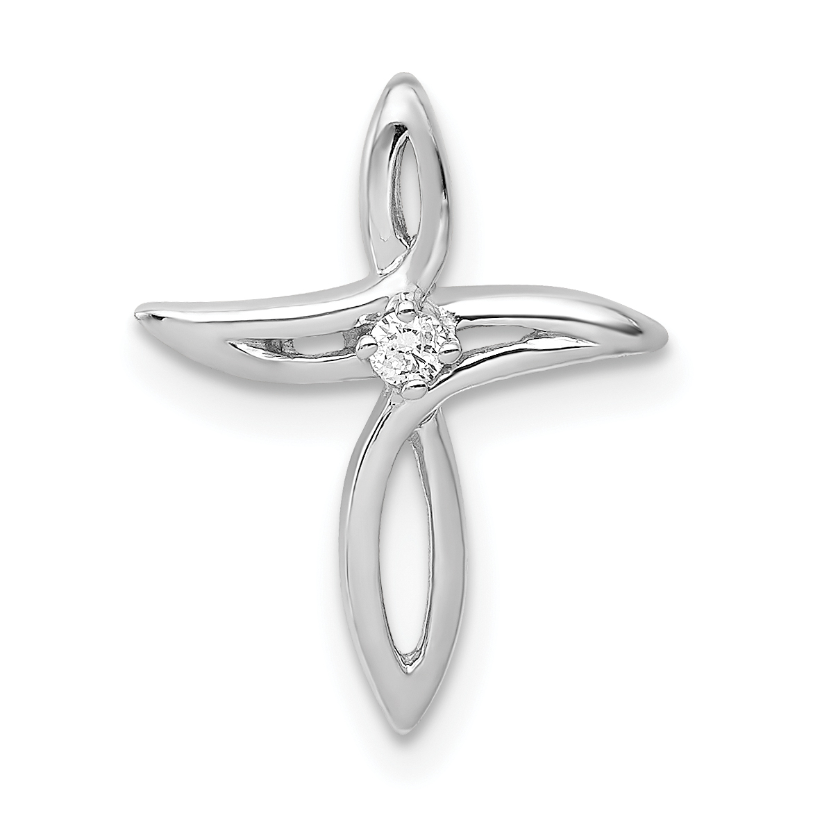10K White Gold AA Diamond Cross Pendant (PM5012-002-1WA)