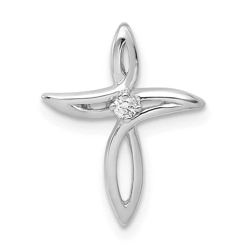 10K White Gold AA Diamond Cross Pendant (PM5012-002-1WA)