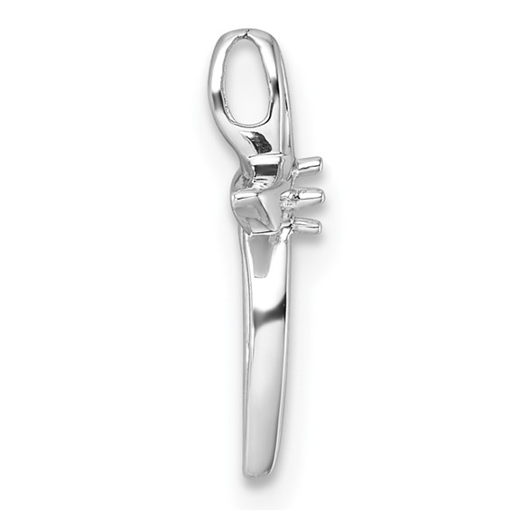 14k White Gold Cross Pendant Mounting