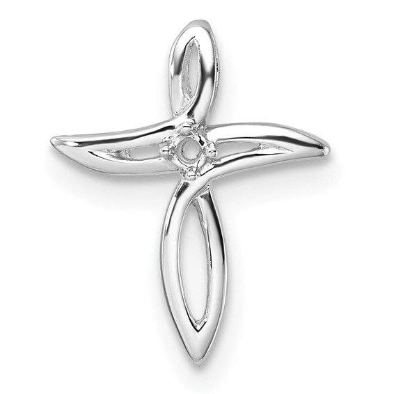 14k White Gold Cross Pendant Mounting