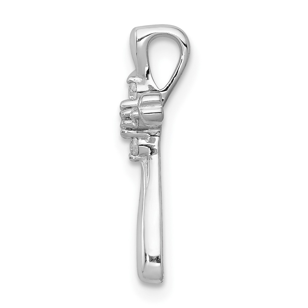 10K White Gold 1/20ct. 5-Stone Diamond Cross Chain Slide (PM5013-005-1WA)