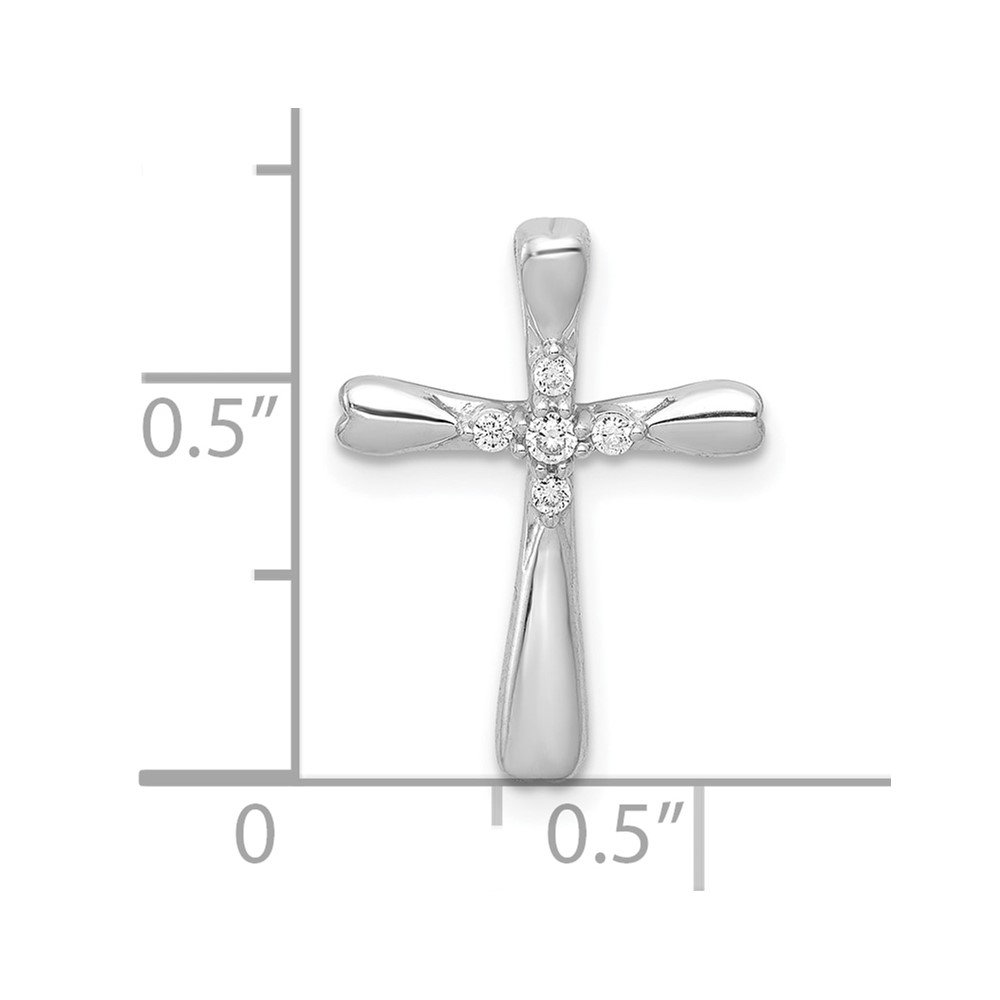 10K White Gold 1/20ct. 5-Stone Diamond Cross Chain Slide (PM5013-005-1WA)