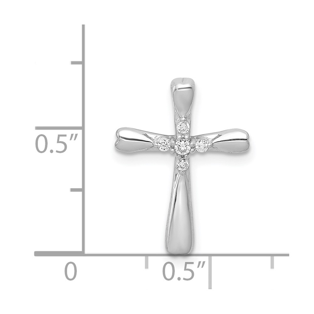 14k White Gold 1/20ct. 5-Stone Diamond Cross Chain Slide (PM5013-005-WA)