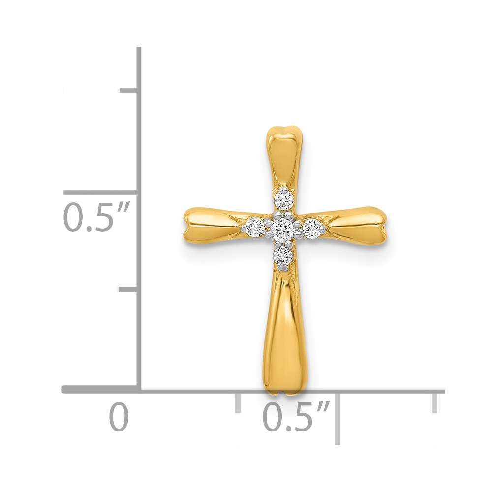 14k Diamond Cross Slide Pendant (PM5013-005-YA)
