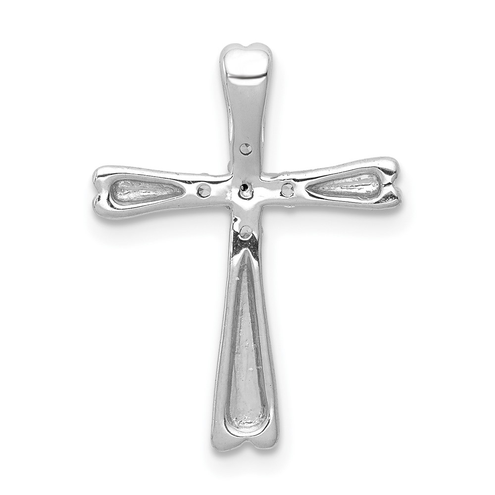 10K White Gold 1/6ct. 5-Stone Diamond Cross Chain Slide (PM5013-016-1WA)