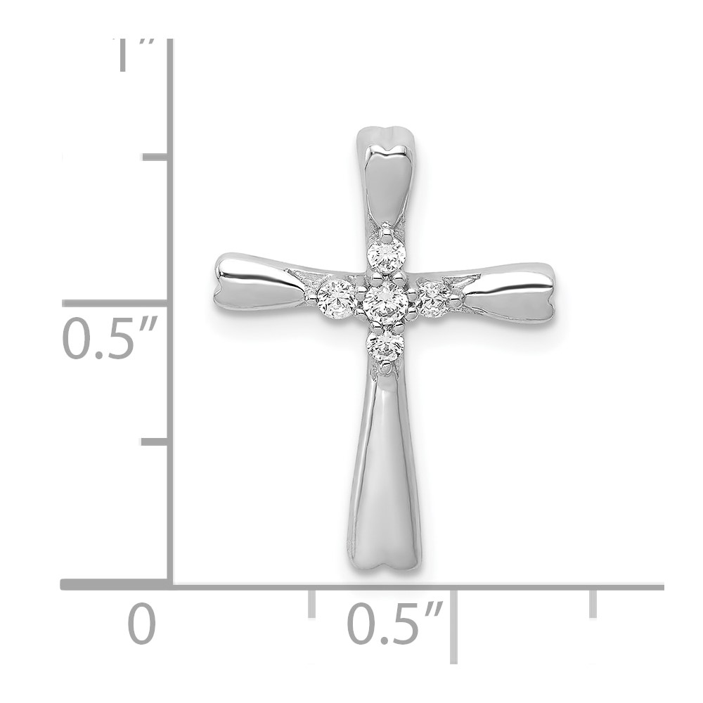 10K White Gold 1/6ct. 5-Stone Diamond Cross Chain Slide (PM5013-016-1WA)