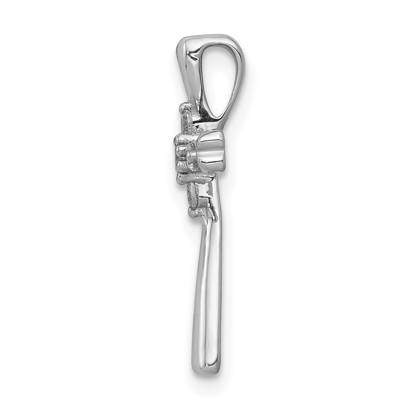 14k White Gold 1/10 carat Lab Grown Diamond VS/SI+ G+ Complete Cross Chain Slide Pendant