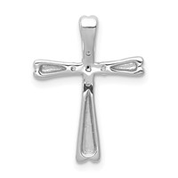 14K White Gold 0.10 Carat Lab Grown Diamond VS SI+ G+ Complete Cross Chain Slide Pendant view 3