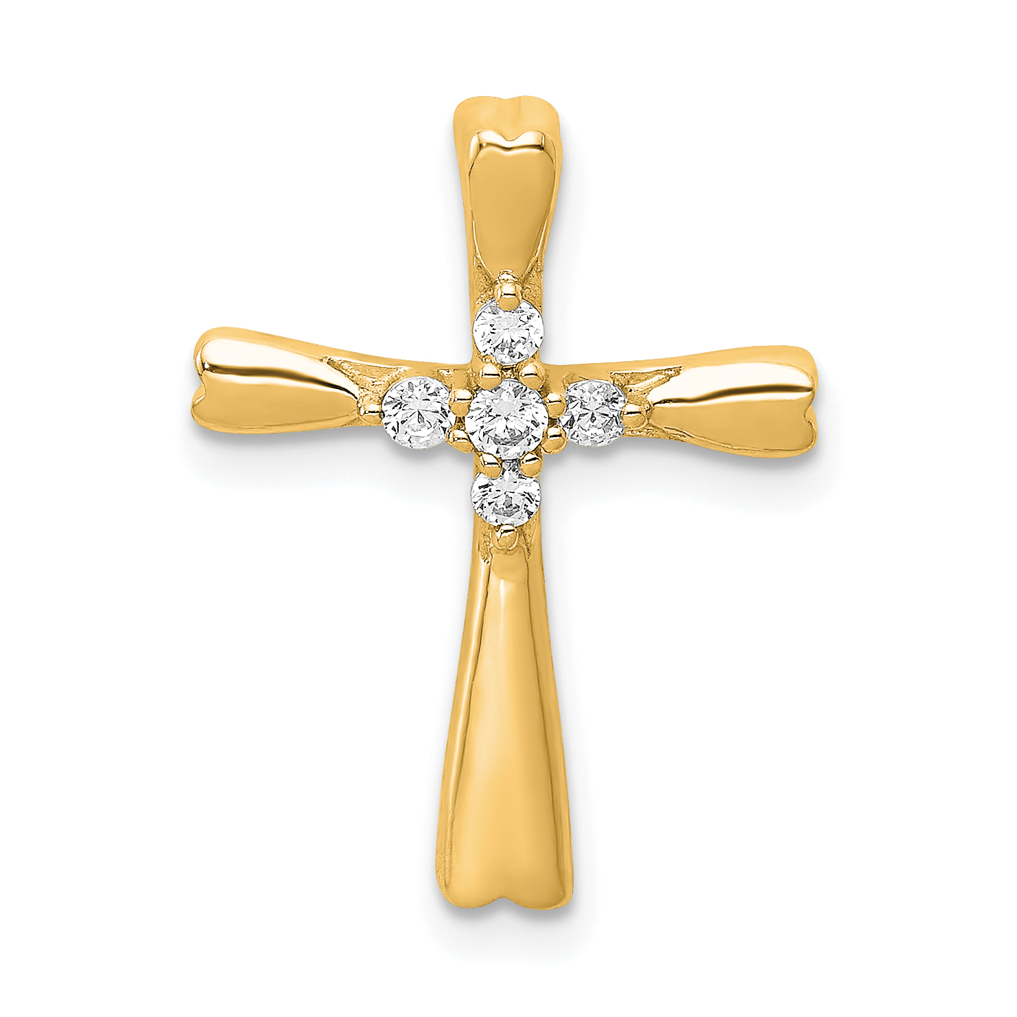 14k Diamond Cross Slide Pendant (PM5013-016-YA)