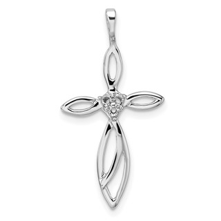 14k White Gold Cross Pendant Mounting
