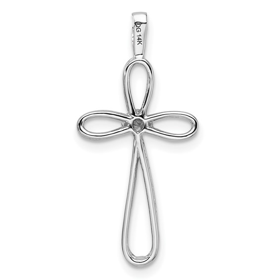 14k White Gold Loop Cross Pendant Mounting