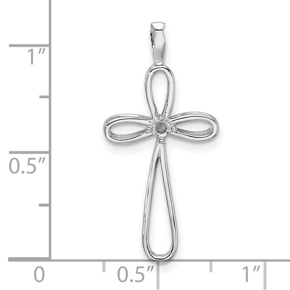 14k White Gold Loop Cross Pendant Mounting