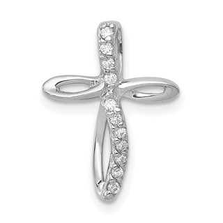 14k White Gold Cross Chain Slide Mounting