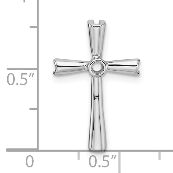 14k White Gold Cross Chain Slide Mounting