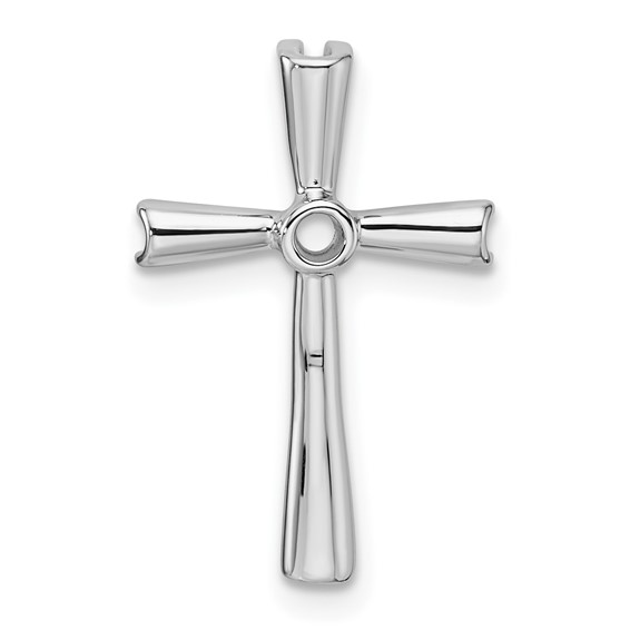 14k White Gold Cross Chain Slide Mounting
