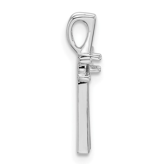 14k White Gold Cross Chain Slide Mounting