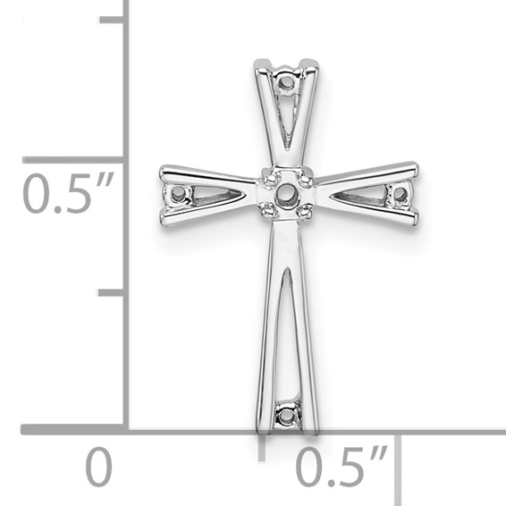 14k White Gold Cross Chain Slide Mounting