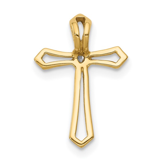 14k AA Diamond Cross Chain Slide