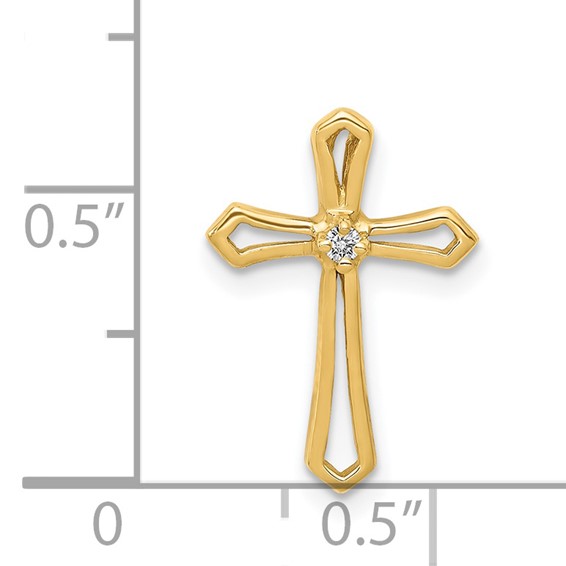14k AA Diamond Cross Chain Slide