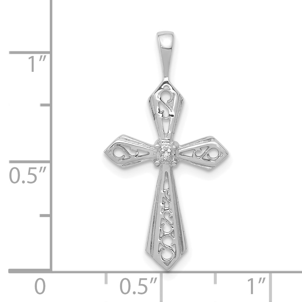 10K White Gold AA Diamond Passion Cross Pendant (PM5021-001-1WA)