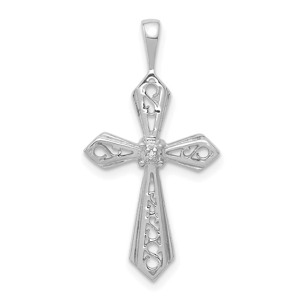 10K White Gold AA Diamond Passion Cross Pendant (PM5021-001-1WA)