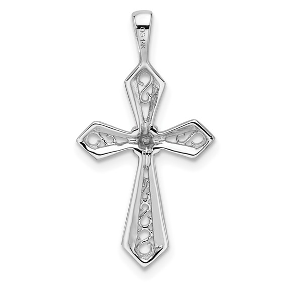14k White Gold Cross Pendant Mounting